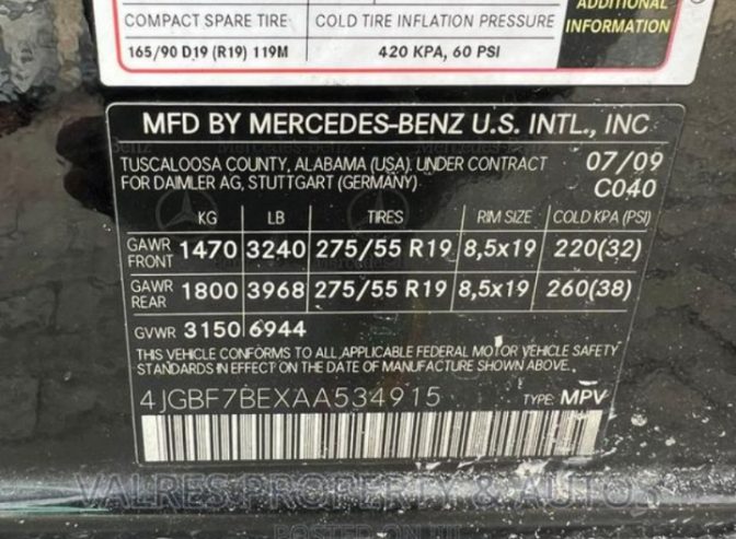 Foreign used 2010 Mercedes Benz GLE class