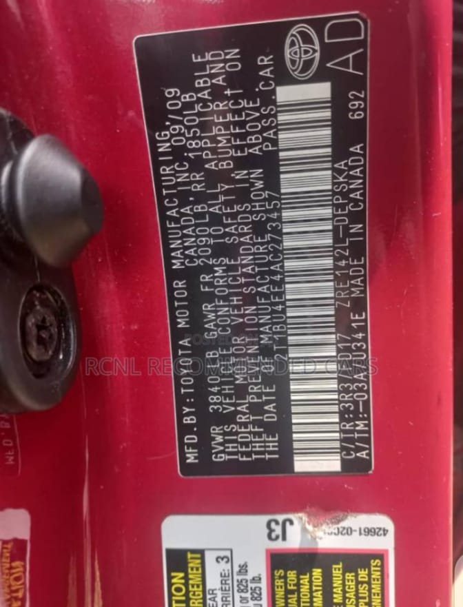 Foreign used 2009 Toyota Corolla