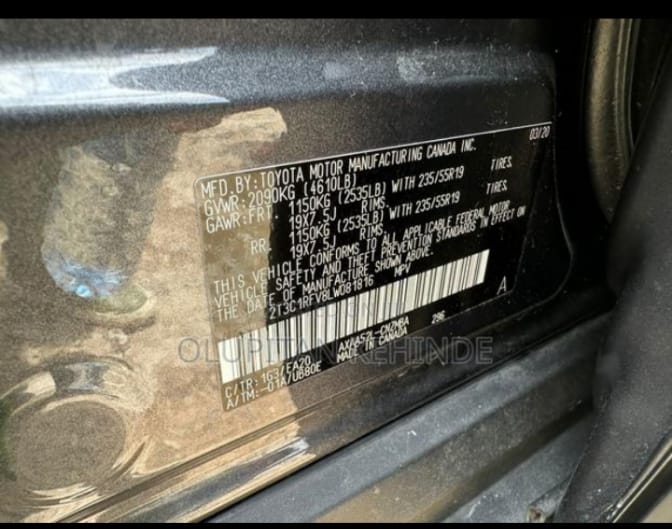 Foreign used 2020 Toyota RAV4 XLE