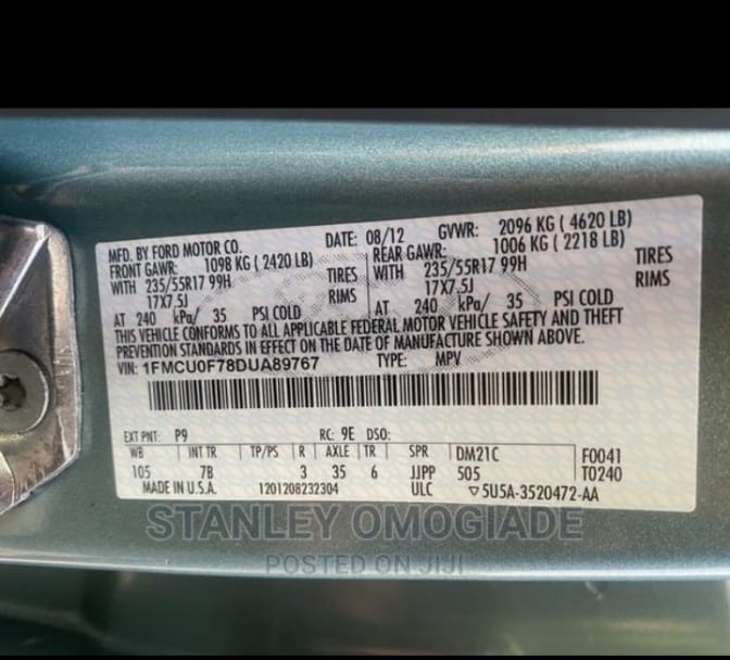 Foreign used Ford escape 2013