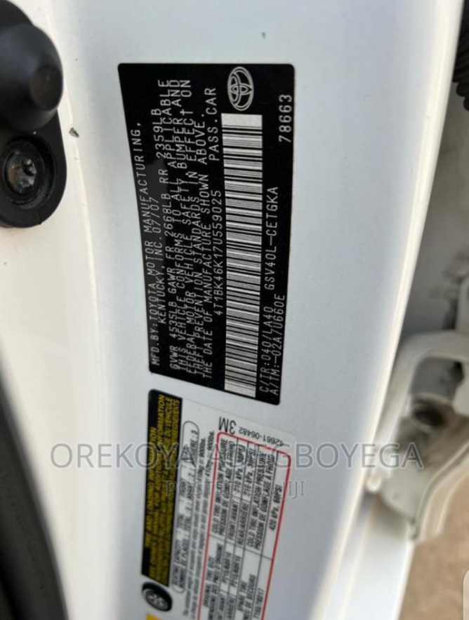 Foreign used 2008 Toyota Camry V6