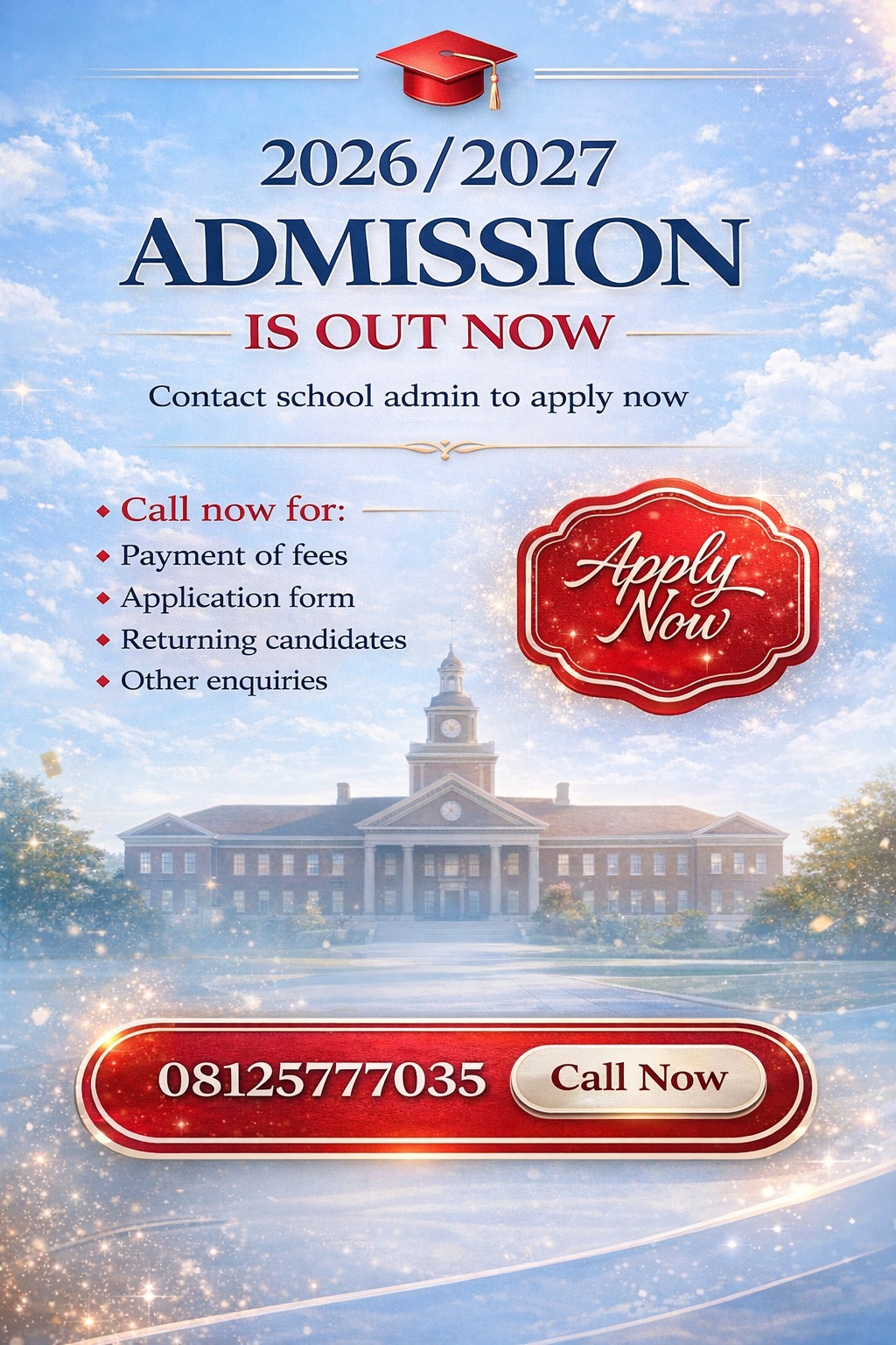 University of Mkar, Mkar Admission Form for 2026/2027 POST GRADUATE Form I